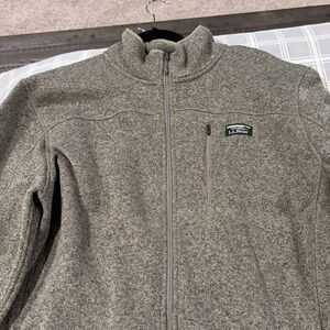 L.L. Bean Heather Gray Zip-Up Fleece